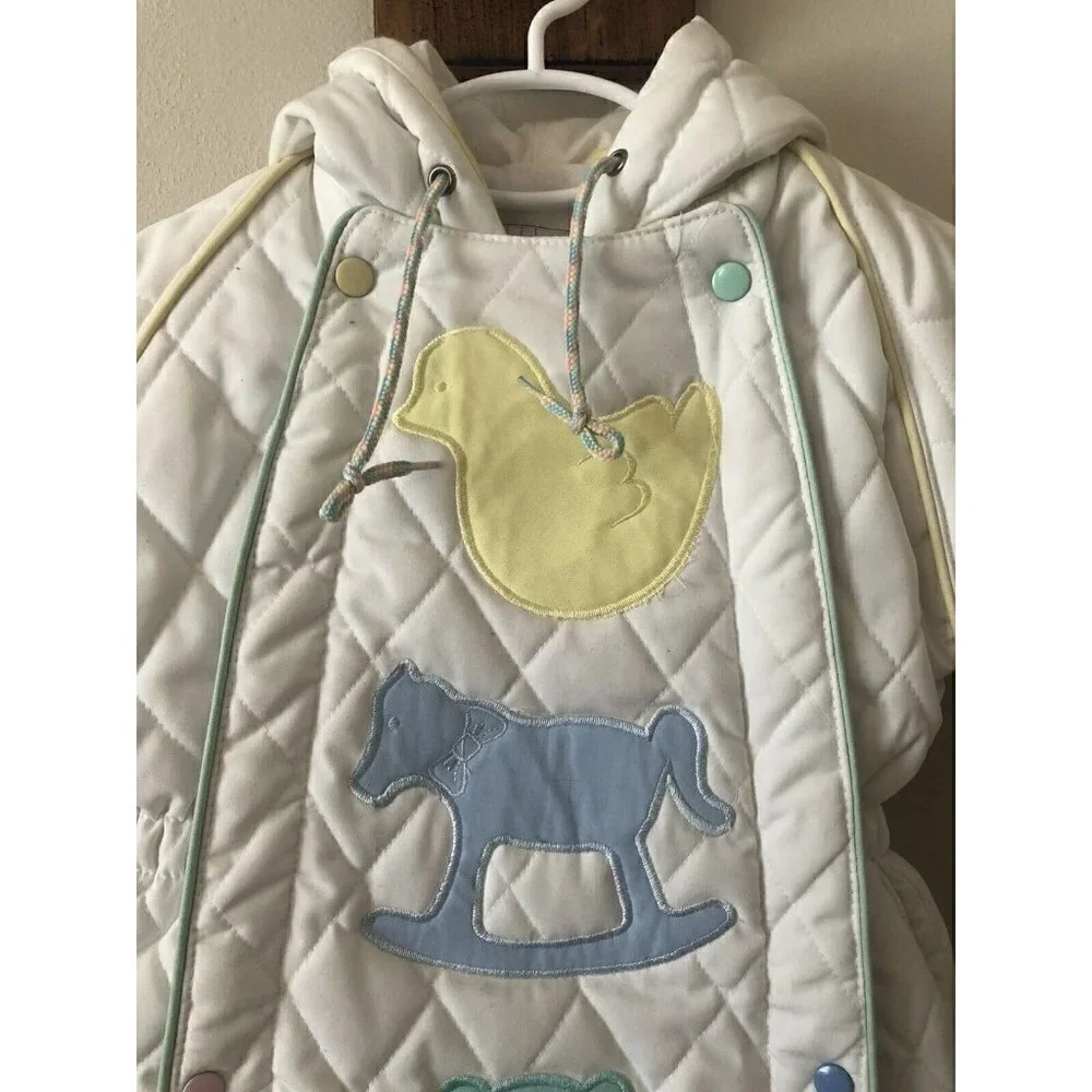 New Old Stock Vintage London Fog Baby Fog Size 0-6M Bunting Snowsuit Appliqued